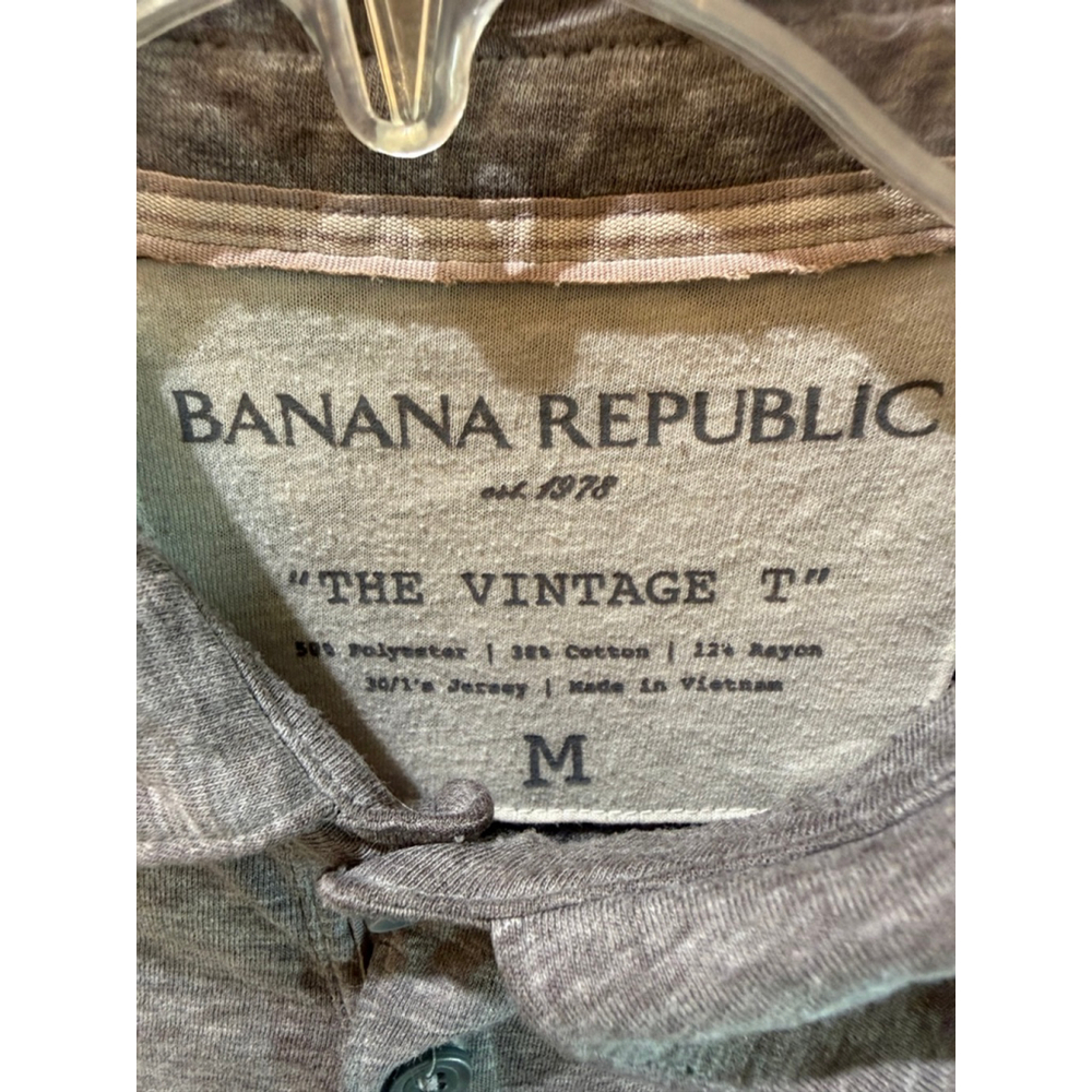 Men's Banana Republic Gray Polo Shirt M - Picture 2 of 5